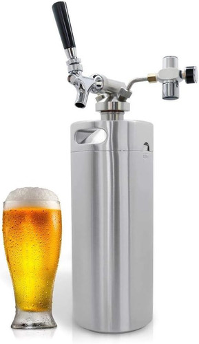 Pressurized growler tap - growler, system